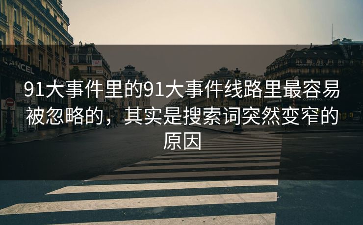 91大事件里的91大事件线路里最容易被忽略的，其实是搜索词突然变窄的原因