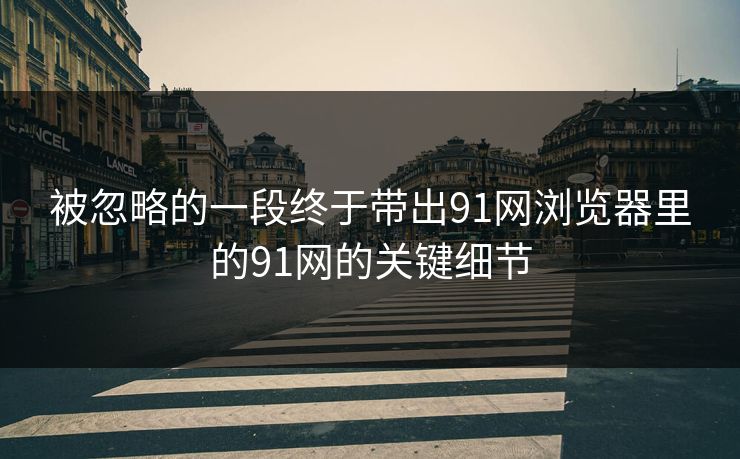 被忽略的一段终于带出91网浏览器里的91网的关键细节