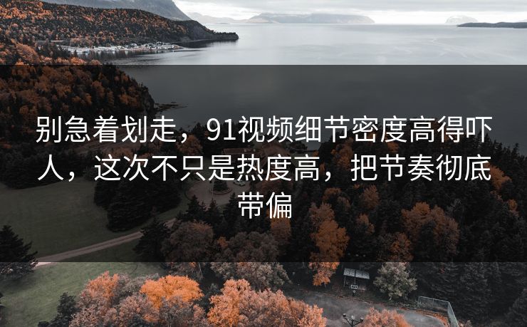别急着划走，91视频细节密度高得吓人，这次不只是热度高，把节奏彻底带偏