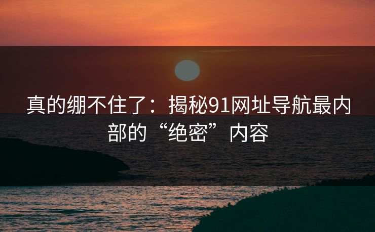 真的绷不住了：揭秘91网址导航最内部的“绝密”内容